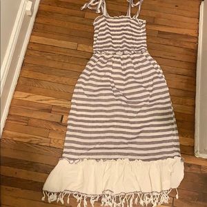 Linen striped summer dress